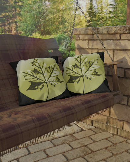Lemongrass Maple Leaf 18" x 18" Outdoor Pillow