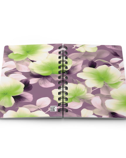 Lime Lavender Floral Bunch Bound Journal, 5" x 7" 150 pages