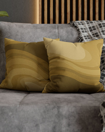 Brown Wavey Spun Polyester Square Pillowcase, 14" x 14"