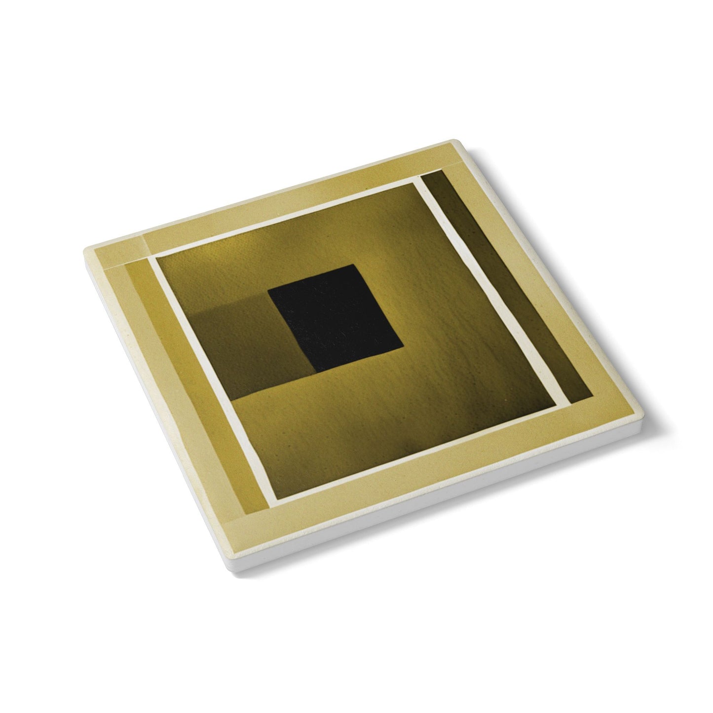 Tan Shadow 4" x 4" Square Ceramic Coaster