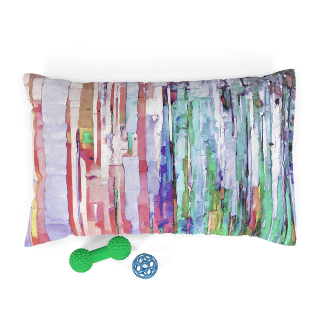 Striped Pastels 28" × 18" Pet Bed