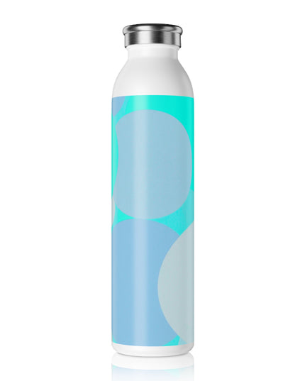 Pastel Tan and Tif Patches Slim Water Bottle, 20 oz White