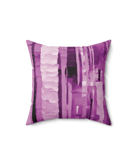 Striped Powder Lavender 14" x 14" Faux Suede Square Pillow