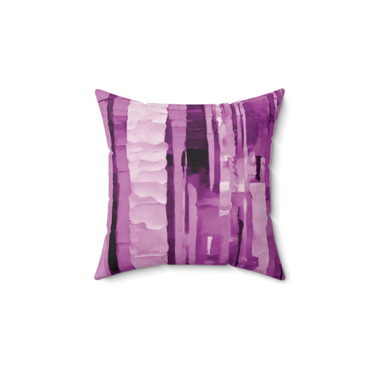 Striped Powder Lavender 14" x 14" Faux Suede Square Pillow
