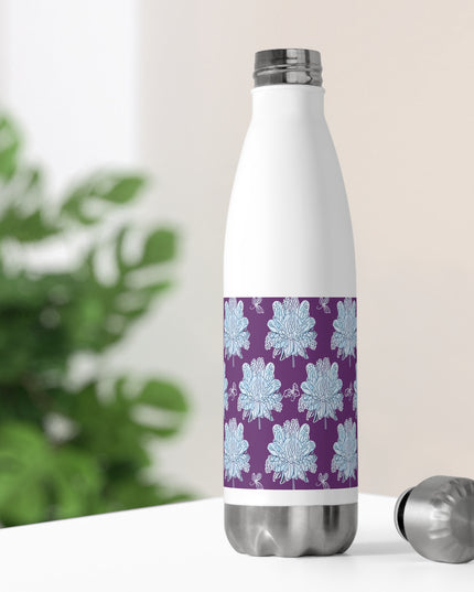 Blue Floral Butterflies 20oz Insulated Water Bottle