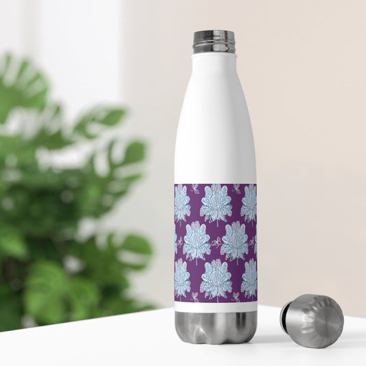Blue Floral Butterflies 20oz Insulated Water Bottle