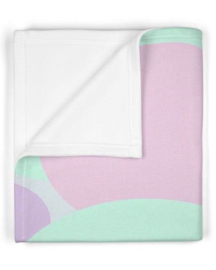 Pastel Peach and Soft Green Patches Soft Fleece Baby Blanket, 30" x 40"