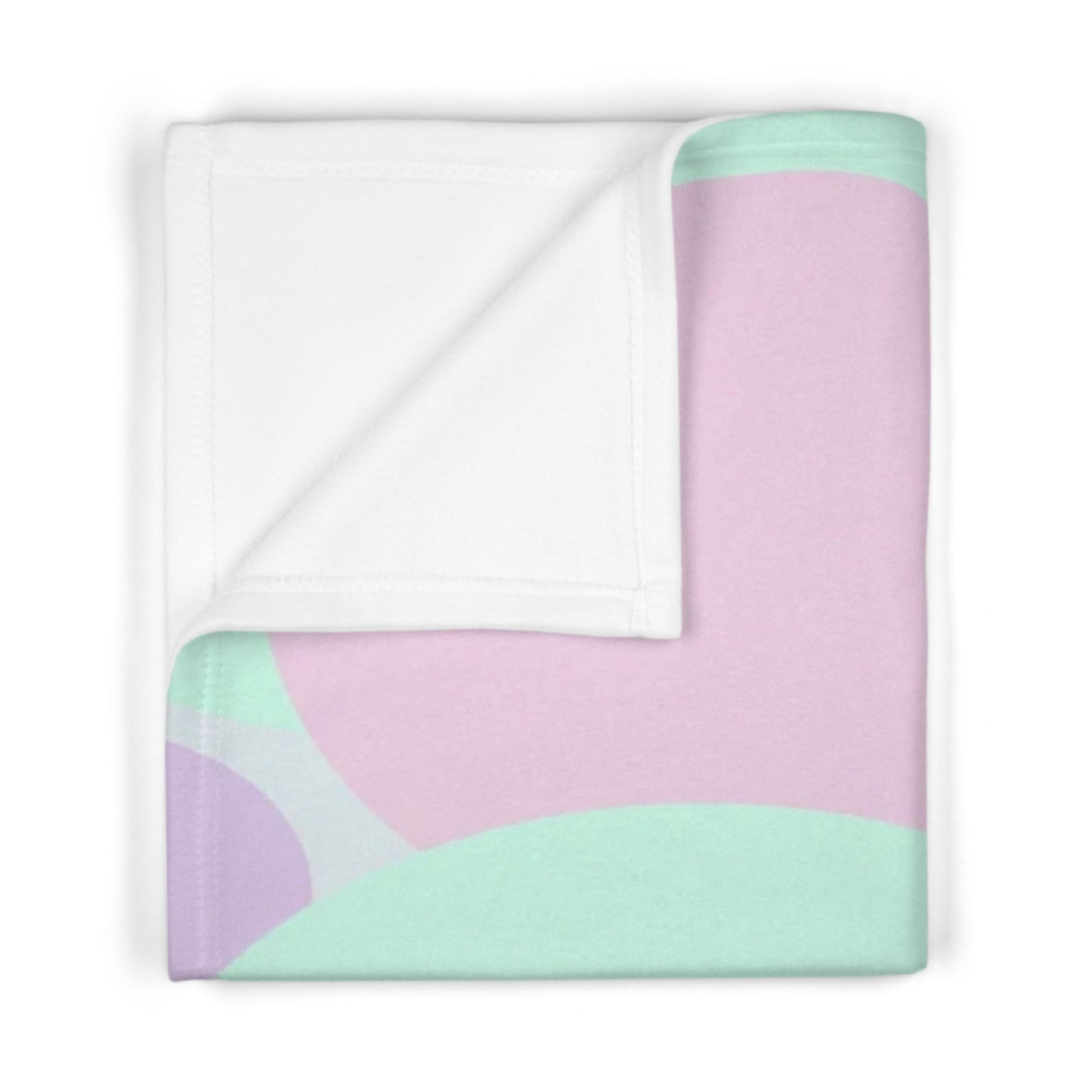 Pastel Peach and Soft Green Patches Soft Fleece Baby Blanket, 30" x 40"