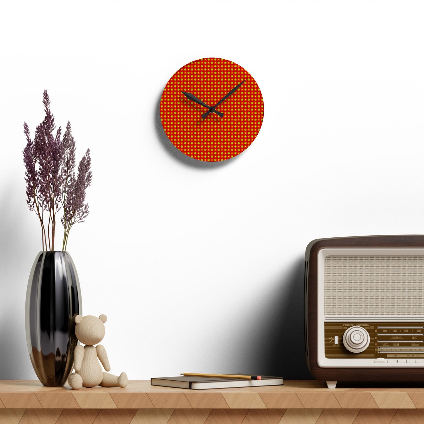 Late Evening Star-crossed Bodies Acrylic Round Wall Clock, 8" x 8"