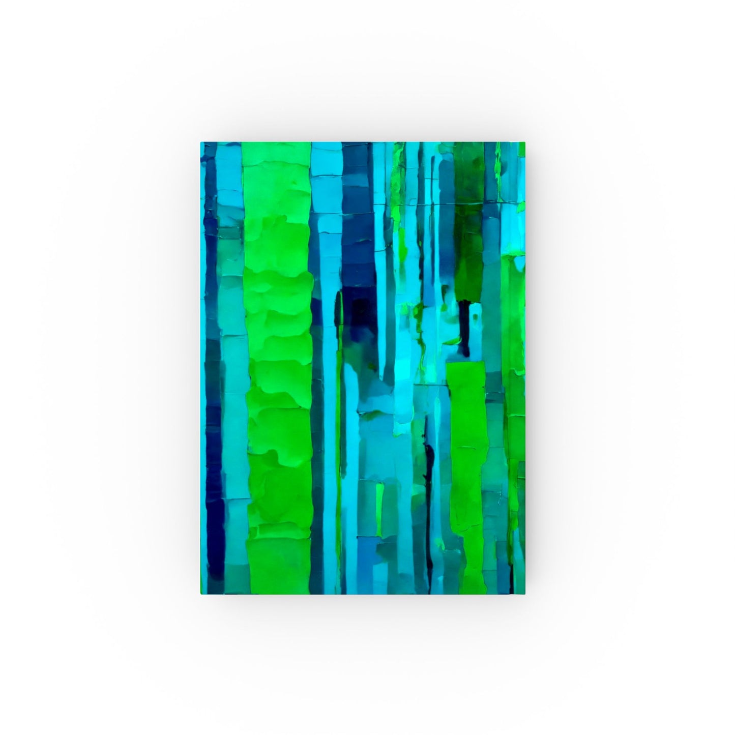 Striped Blue Green 5.2" x 7.4" Hard Backed Journal with 128 blank pages
