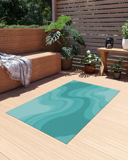 Tif Green Wavey 36" x 60" Outdoor Rug