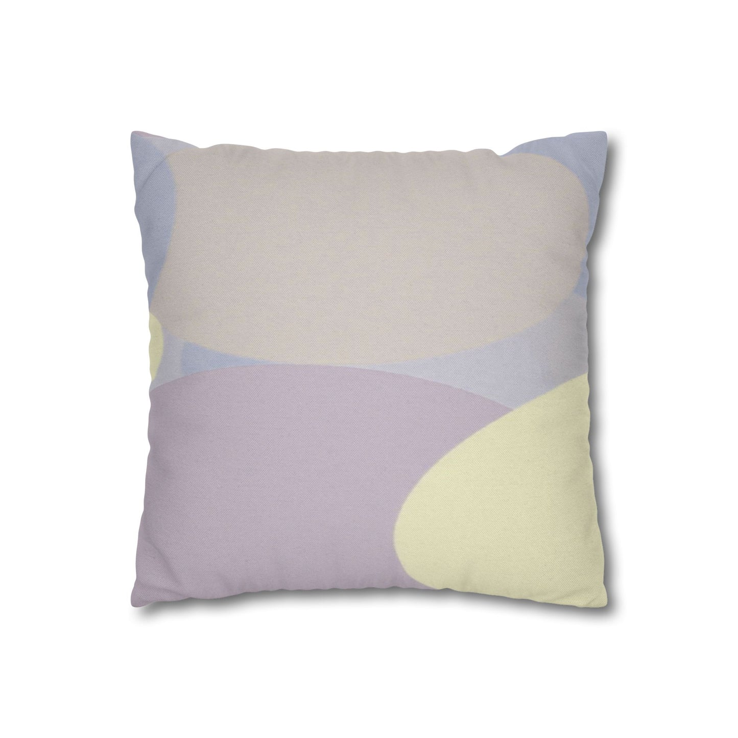 Pastel Soft Blue and Soft White Patches Spun Polyester Square Pillowcase, 14" x 14"