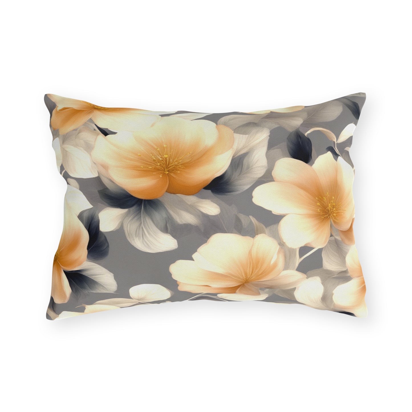 Soft Blossom Floral Bunch Outdoor Pillow, 20" x 14"