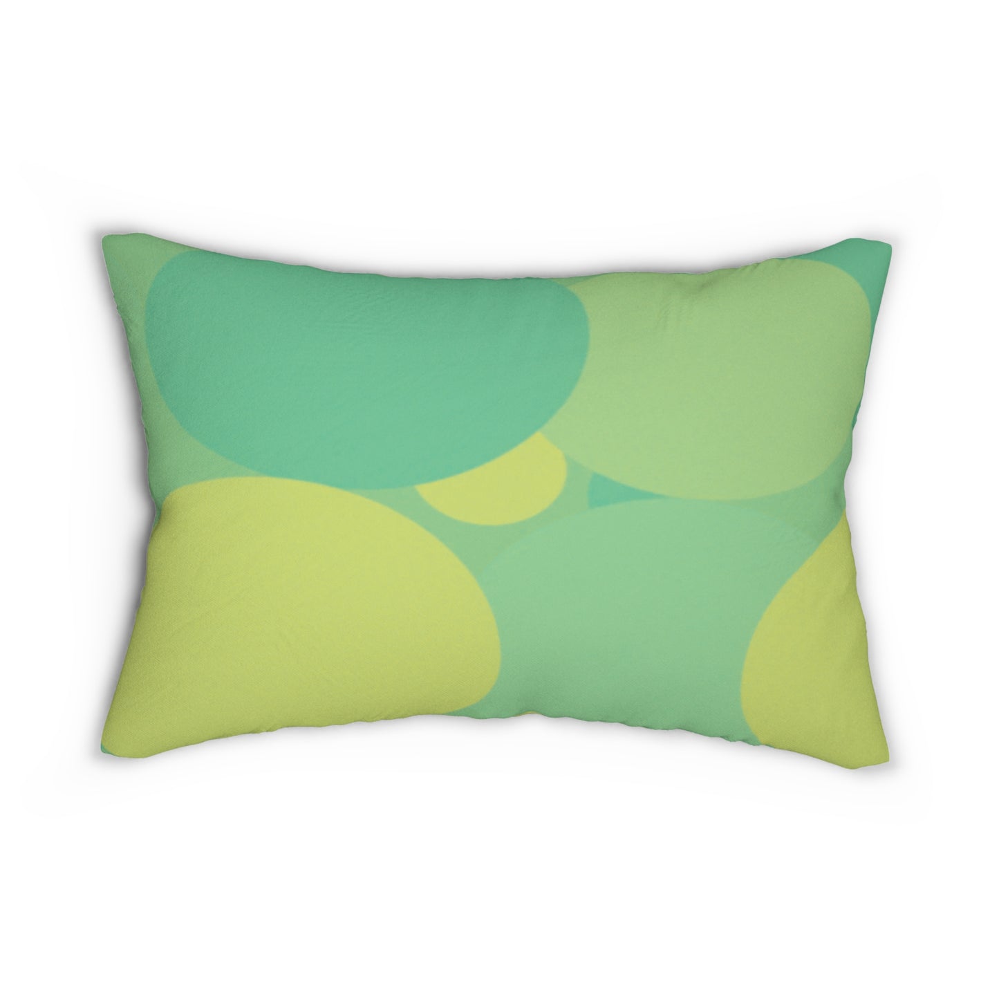 Pastel Green Patches Spun Polyester Lumbar Pillow, 20" x 14"
