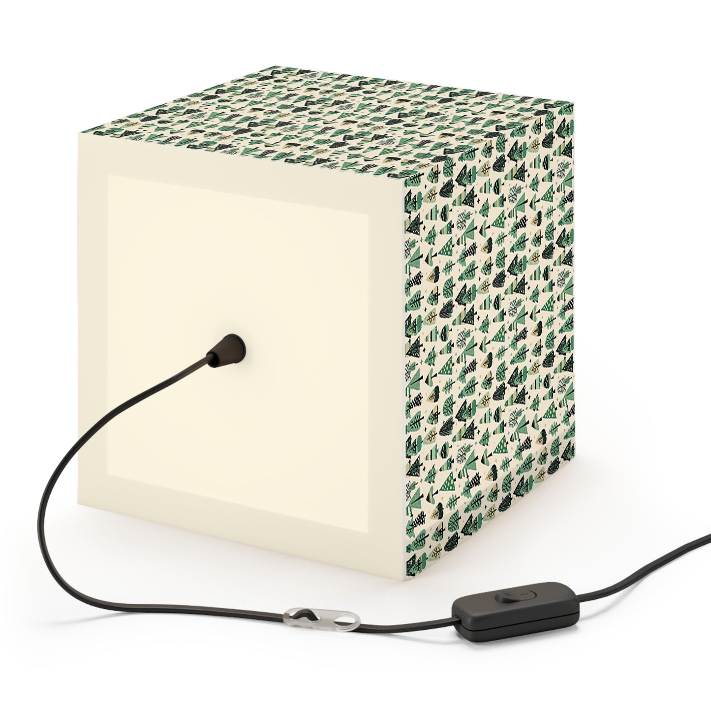 Mini Vintage Green Trees 7.6" × 7.6" × 7.6" Light Cube Lamp