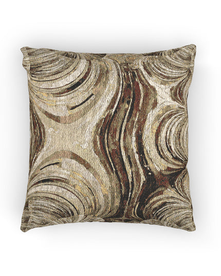 Uzi Spiral Light Brown Woven Pillow, 17" x 18"
