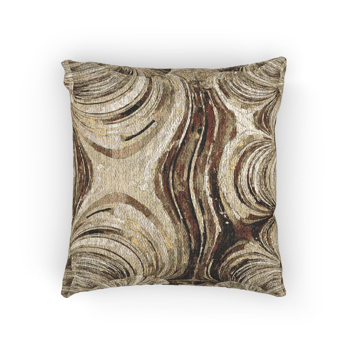 Uzi Spiral Light Brown Woven Pillow, 17" x 18"