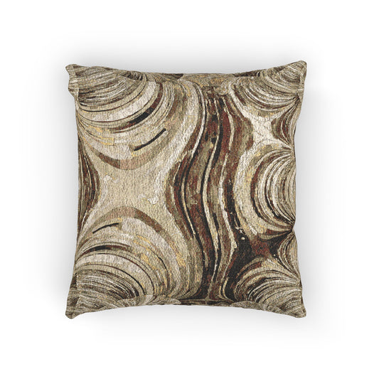 Uzi Spiral Light Brown Woven Pillow, 17" x 18"