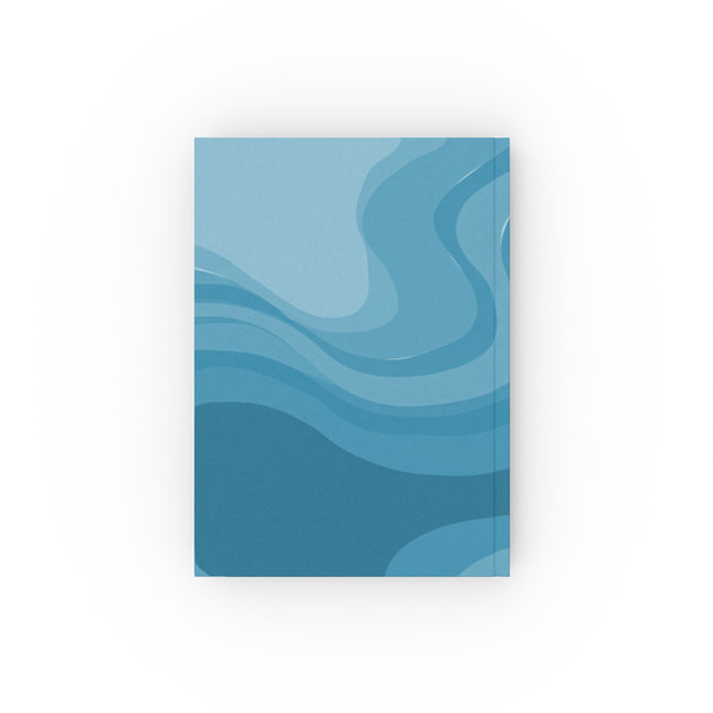Sky Blue Wavey 5.2" x 7.4" Hard Backed Journal with 128 blank pages