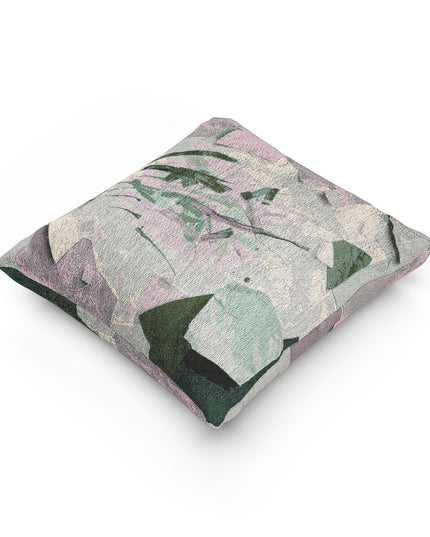 Deep Green Pink Paper Paint Woven Pillow, 17" x 18"