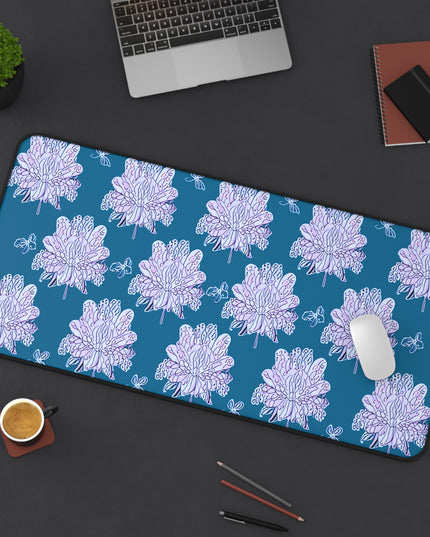 Lavender Floral Butterflies 16" x 32" Desk Mat