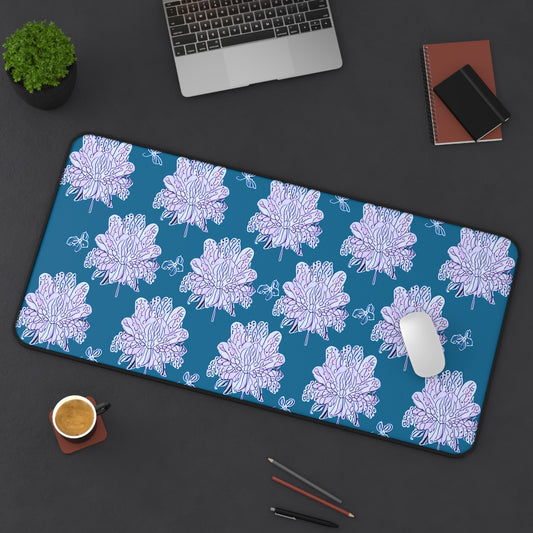 Lavender Floral Butterflies 16" x 32" Desk Mat
