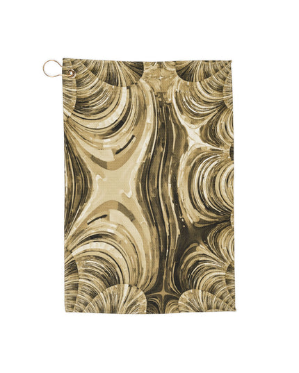 Uzi Spiral Light Brown Golf Towel, 16" x 24"