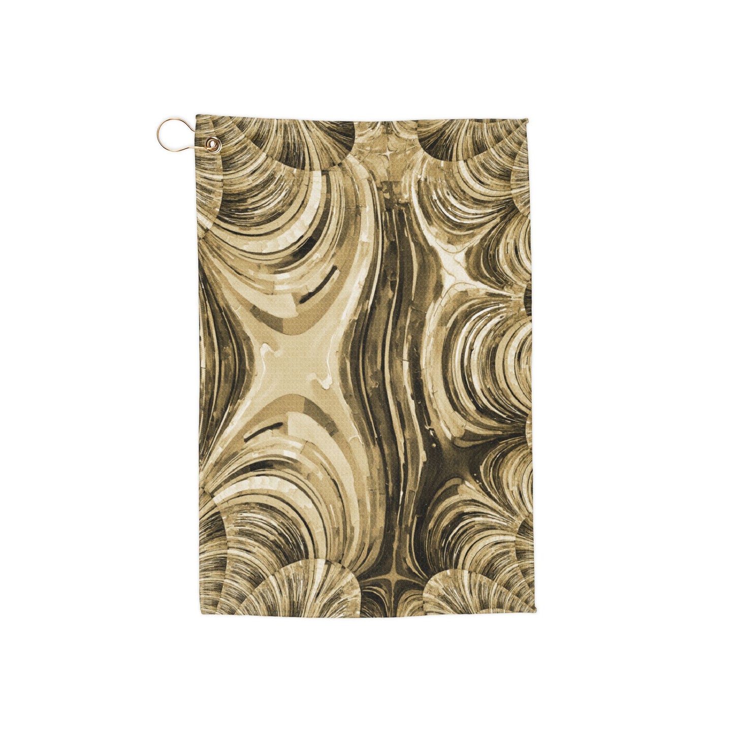 Uzi Spiral Light Brown Golf Towel, 16" x 24"