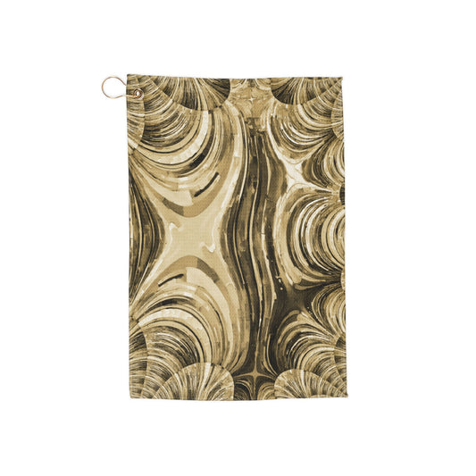 Uzi Spiral Light Brown Golf Towel, 16" x 24"