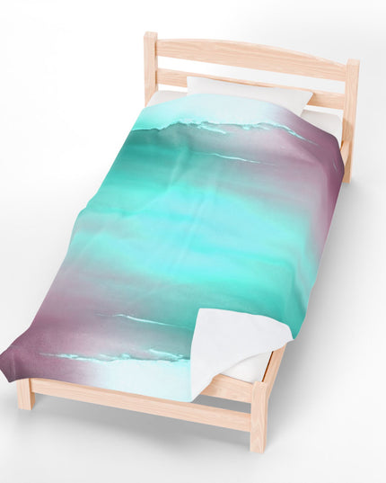 Green Sea Lavender Fog Velveteen Plush Blanket, 60" x 80"