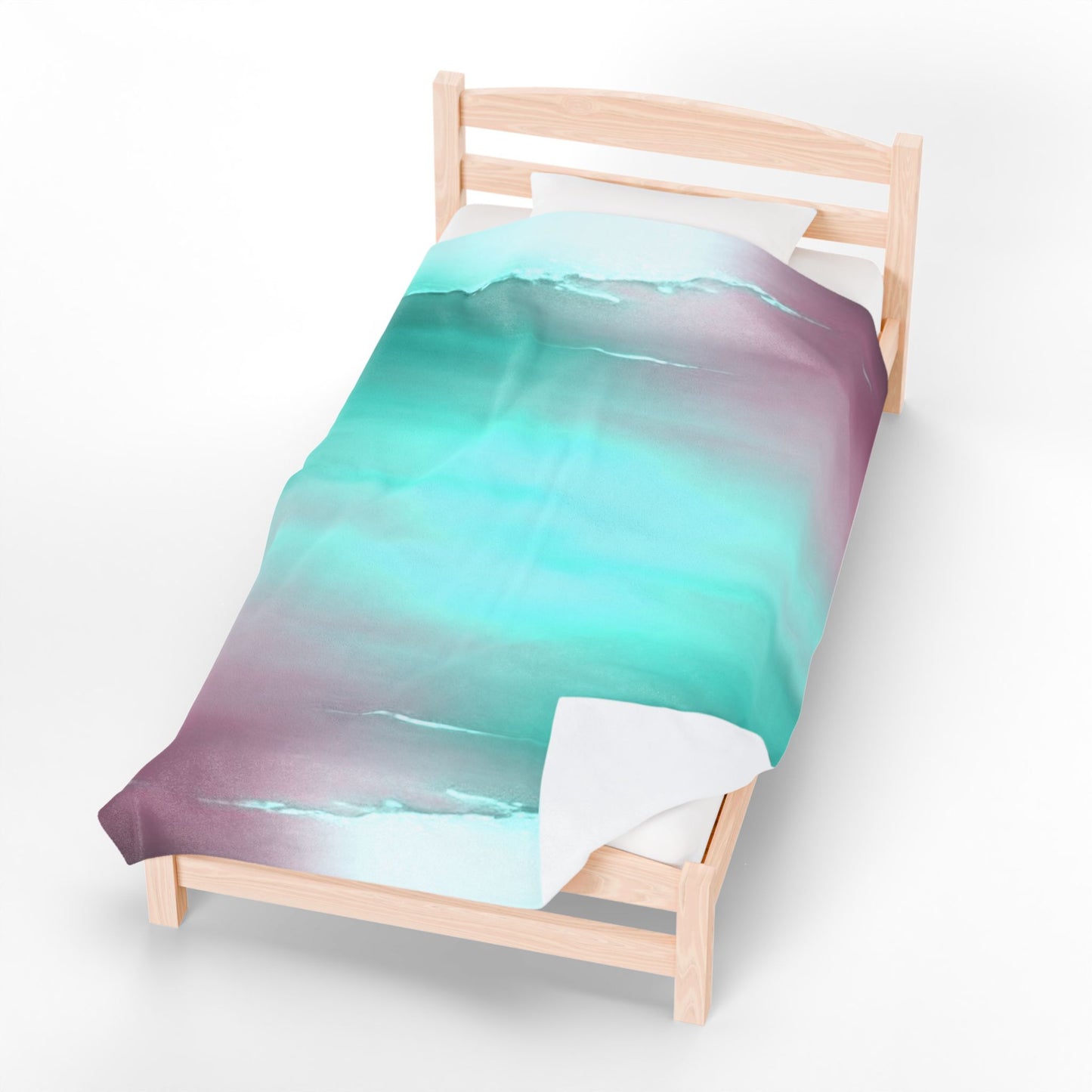 Green Sea Lavender Fog Velveteen Plush Blanket, 60" x 80"