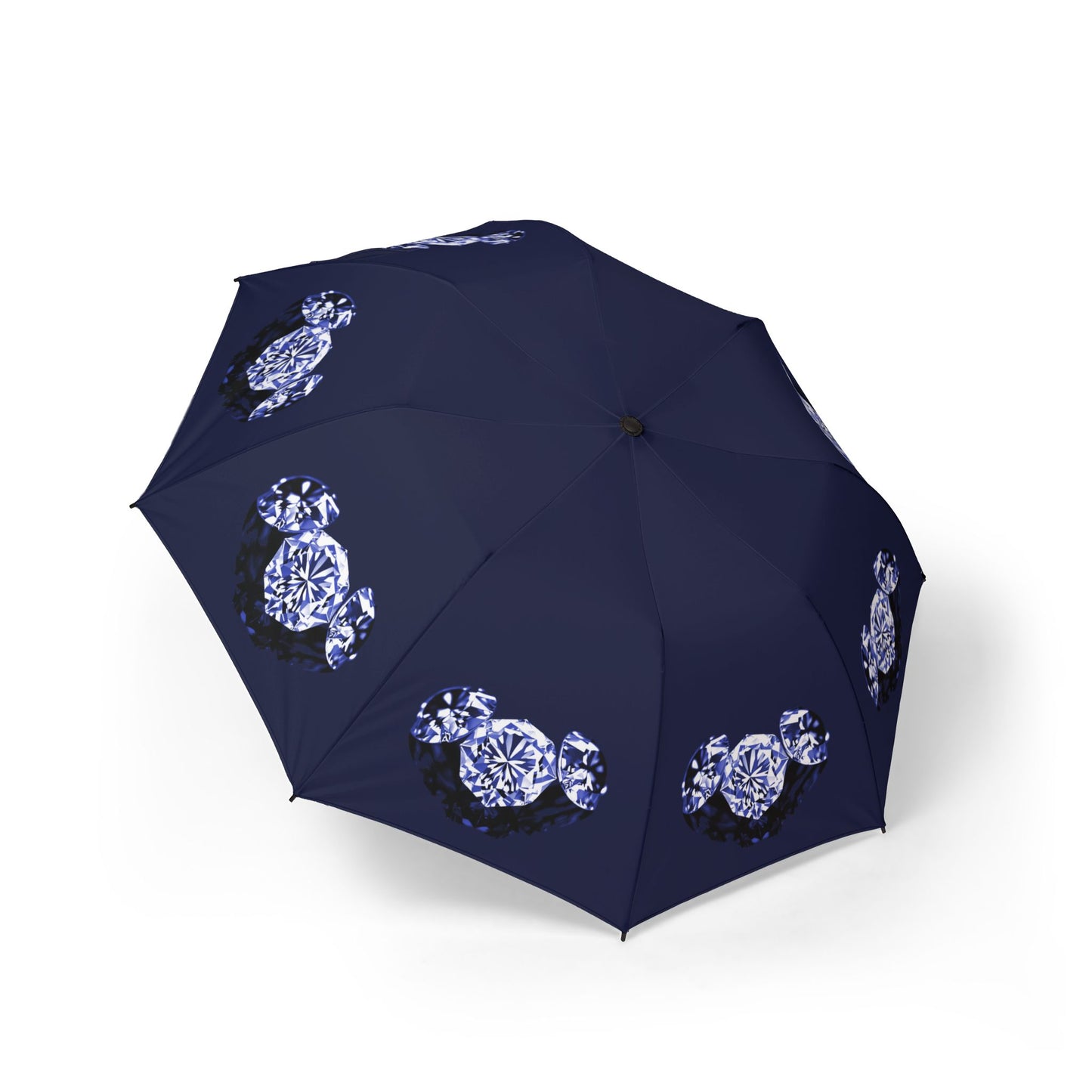 Stylish Deep Blue Tri-Diamonds Foldable Umbrella - Compact & Chic