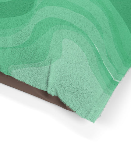 Mint Green Wavey 28" × 18" Pet Bed