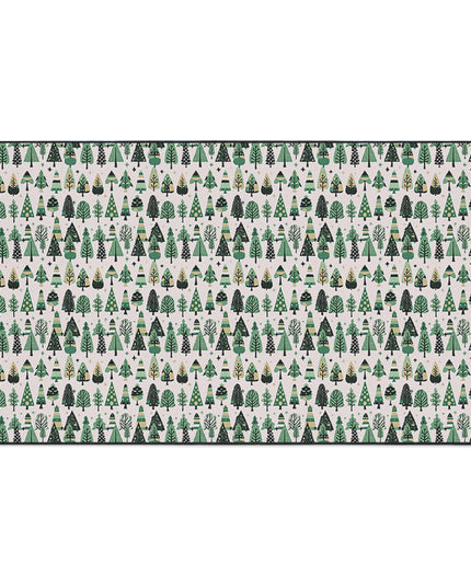 Mini Vintage Green Trees 36" x 60" Heavy Duty Floor Mat