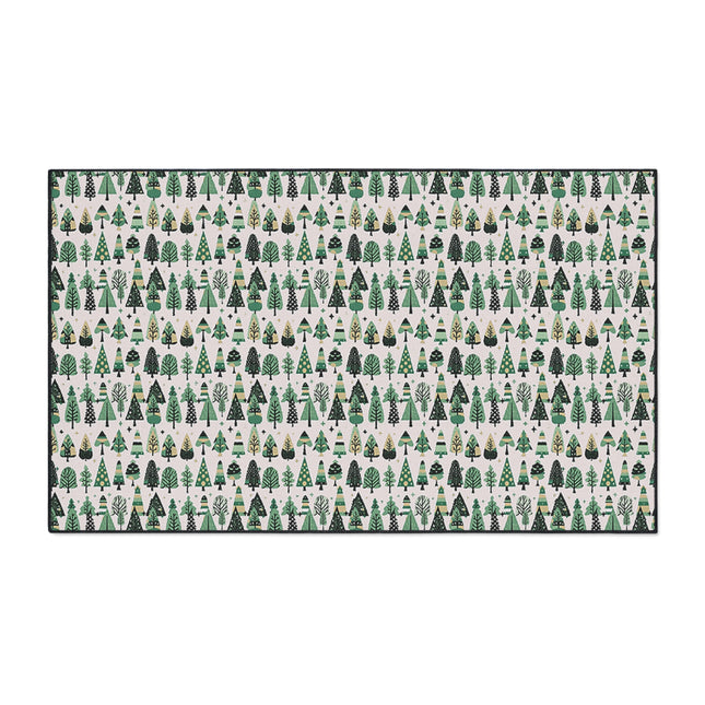 Mini Vintage Green Trees 36" x 60" Heavy Duty Floor Mat