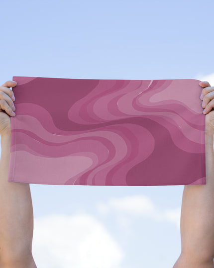 Pinky Mauve Wavey Rally Towel, 11" x 18"