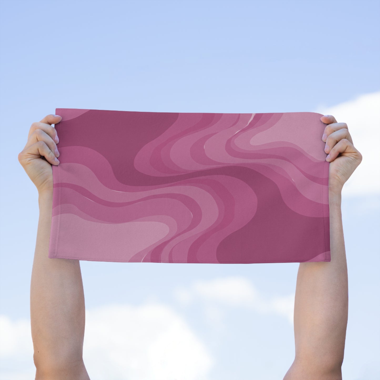 Pinky Mauve Wavey Rally Towel, 11" x 18"