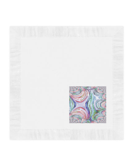 Uzi Spiral Pastels White Coined Napkins, 4.8" x 4.8"