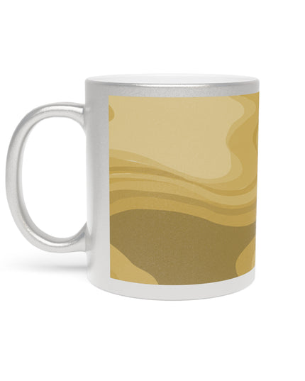 Brown Wavey 11 oz Metallic Mug (Silver\Gold)