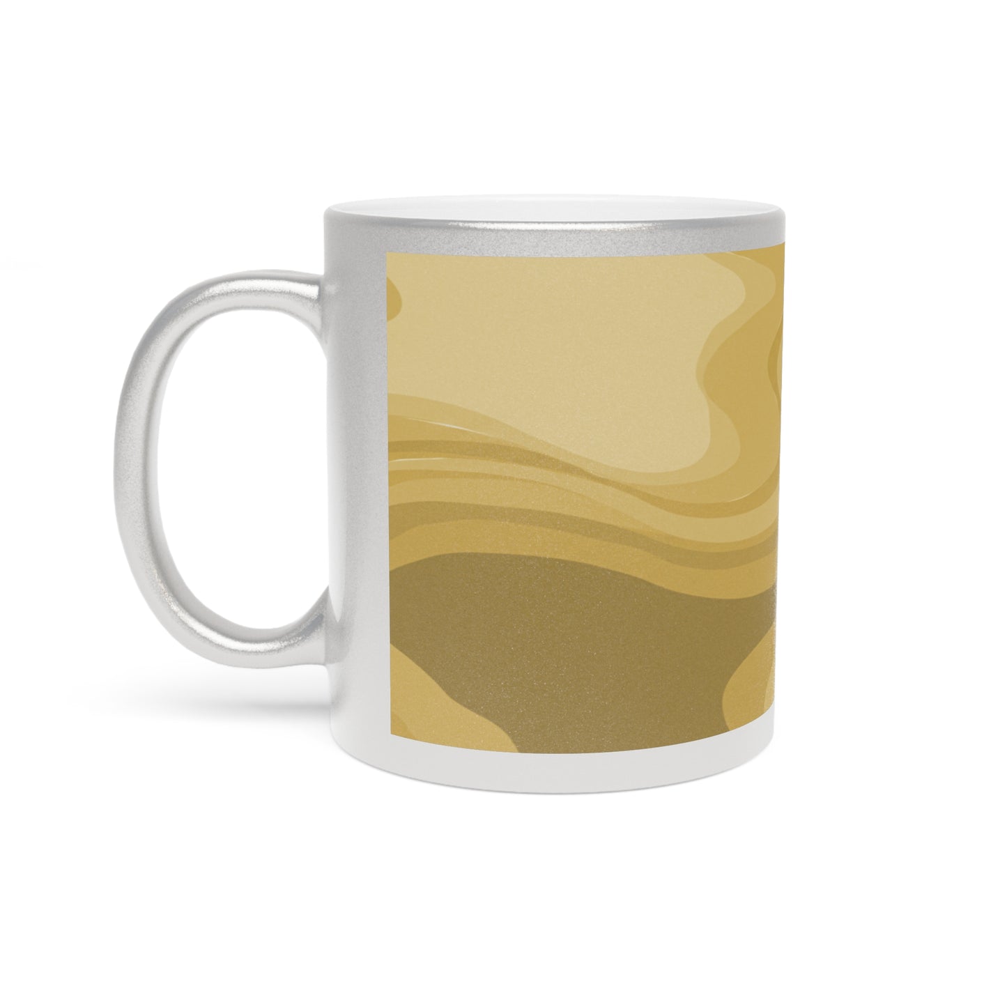 Brown Wavey 11 oz Metallic Mug (Silver\Gold)