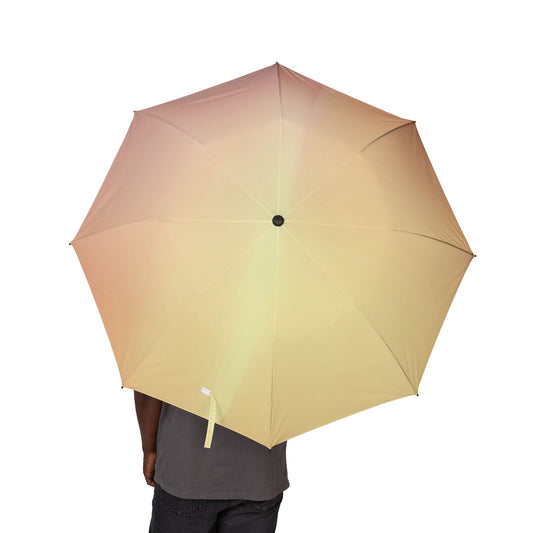 Hot Peach Fade Foldable Umbrella - Compact & Chic