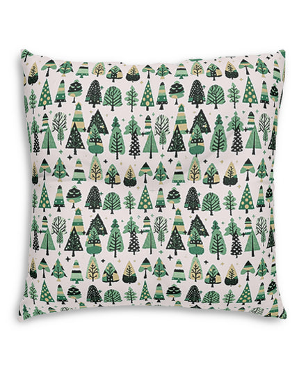 Mini Vintage Green Trees Tufted Floor Pillow, Square, 30' x 30'