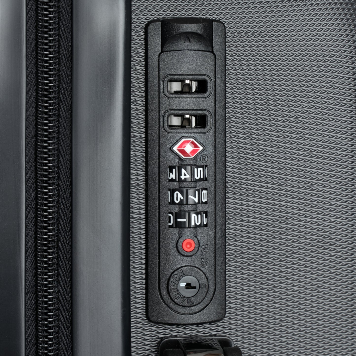 Zeta Shadow Small Suitcase with built in lock, 4 double-wheels, telescopic handle, and ABS back hard-shell