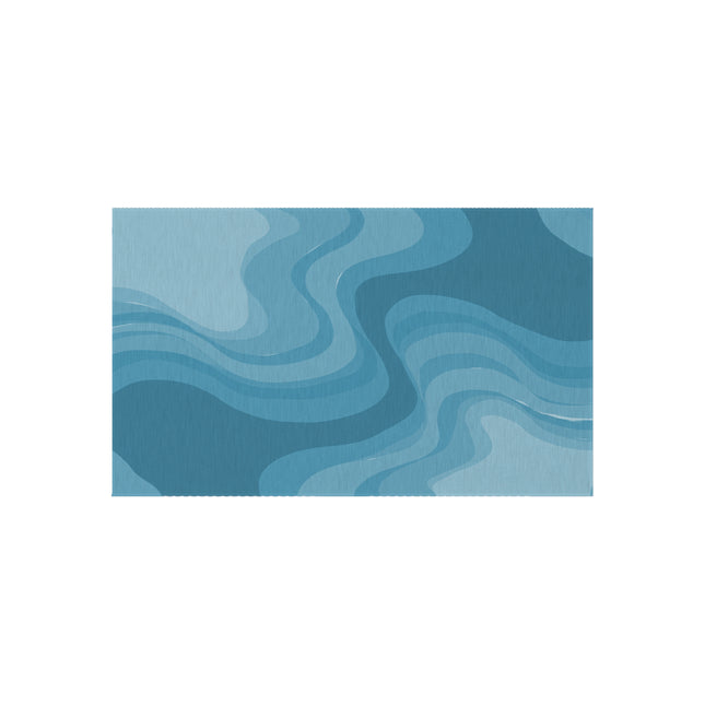 Sky Blue Wavey 36" x 60" Outdoor Rug