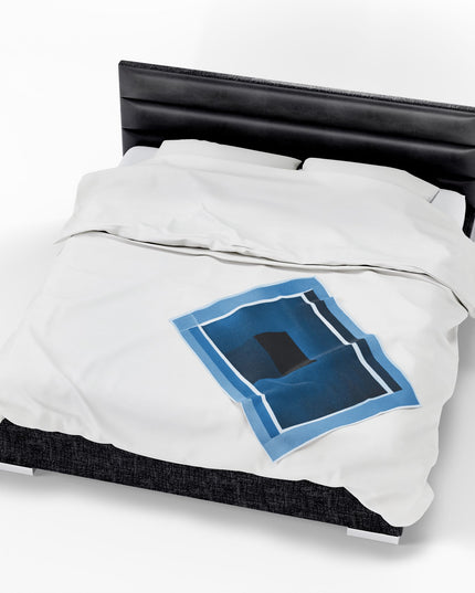 Blue Shadow Velveteen Plush Blanket, 30" x 40"