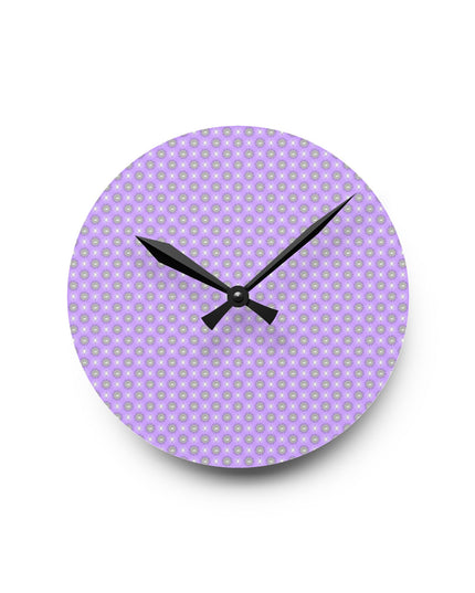 Lavender Star-crossed Bodies Acrylic Round Wall Clock, 8" x 8"