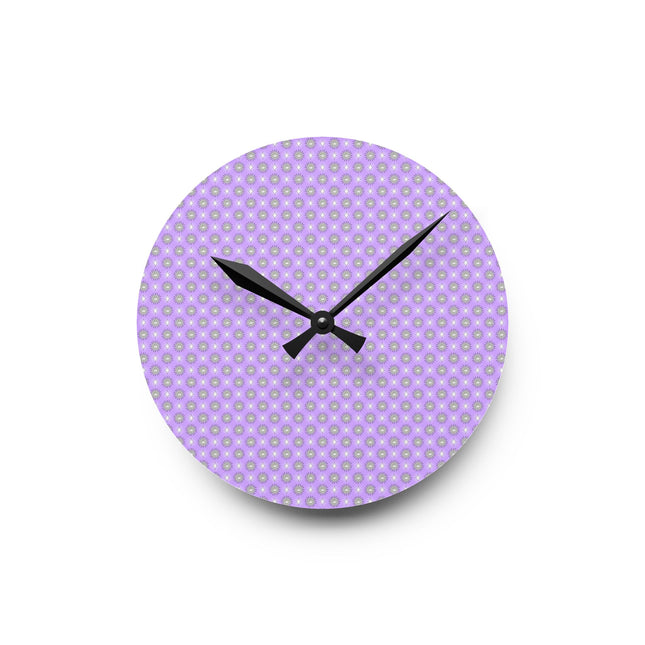 Lavender Star-crossed Bodies Acrylic Round Wall Clock, 8" x 8"