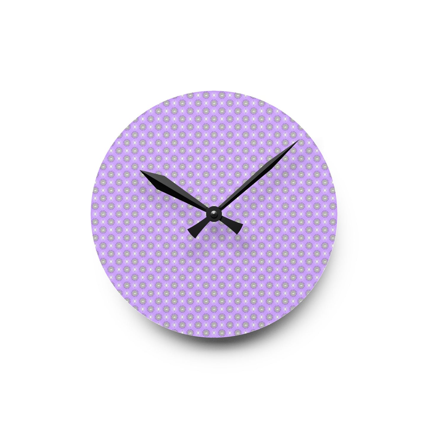Lavender Star-crossed Bodies Acrylic Round Wall Clock, 8" x 8"