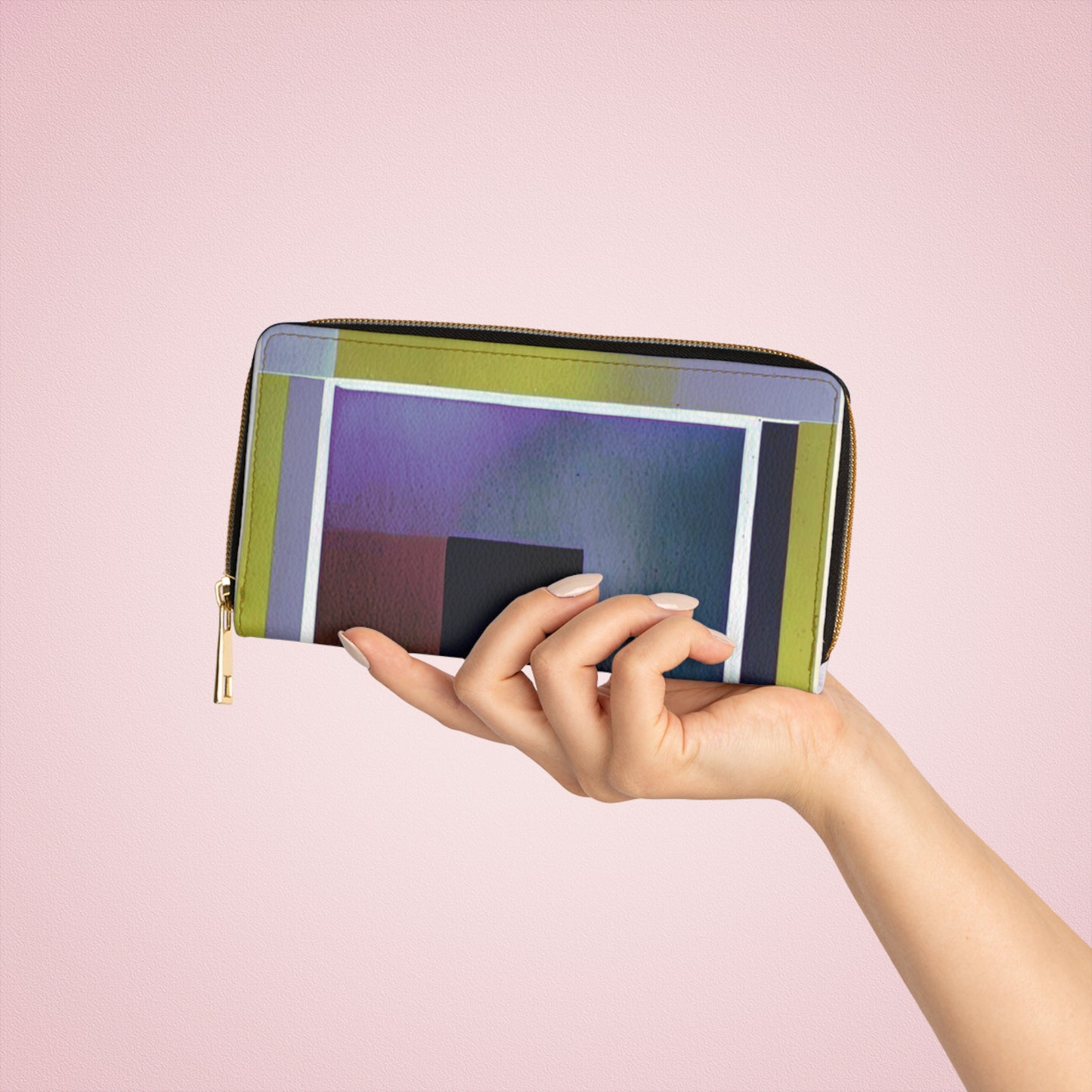 Zeta Shadow Elegant Abstract Zipper Wallet - Stylish & Functional Accessory for Everyday Use
