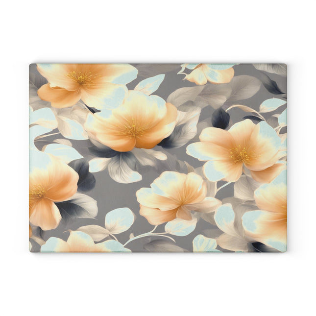 Soft Blossom Floral Bunch Glass Cutting Board, 11" x 15"